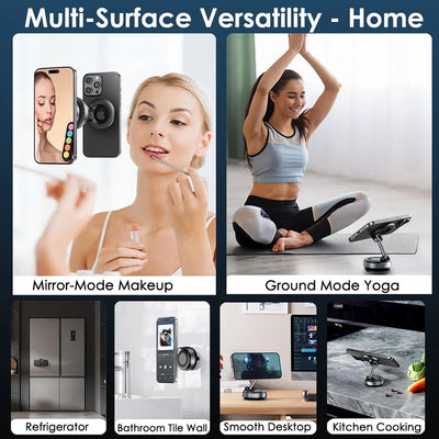Alloy Folding Strong Magnet Magnetic Phone Holder Desk Wall Car Vacuum Suction Windshield Dashboard Mobile Holder Window Mount