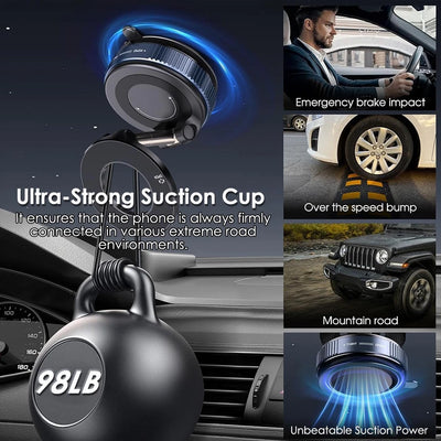 Alloy Folding Strong Magnet Magnetic Phone Holder Desk Wall Car Vacuum Suction Windshield Dashboard Mobile Holder Window Mount
