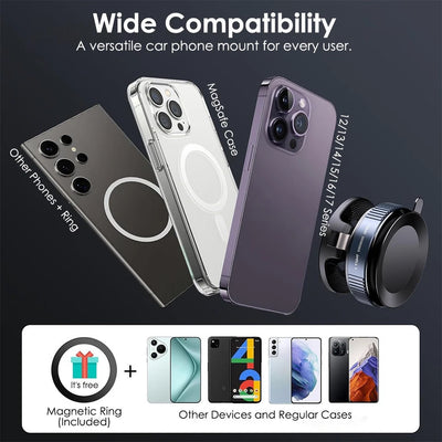 Alloy Folding Strong Magnet Magnetic Phone Holder Desk Wall Car Vacuum Suction Windshield Dashboard Mobile Holder Window Mount