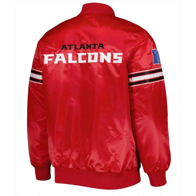 Atlanta Falcons Full-Snap Varsity Red Satin Men's Bomber Jacket