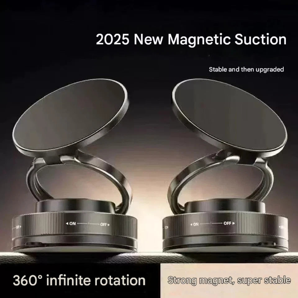360 Vacuum Strong Magnetic Phone Holder Suction Cup Car Desk Wall Stand Foldable