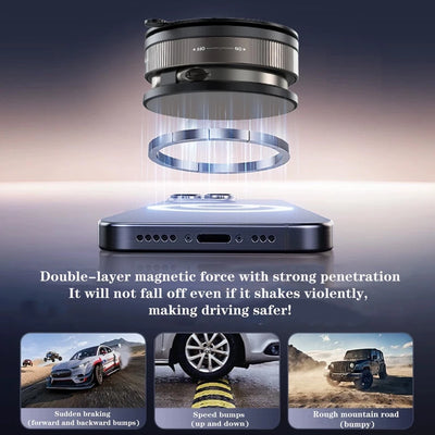 360 Vacuum Strong Magnetic Phone Holder Suction Cup Car Desk Wall Stand Foldable