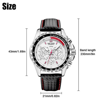 Waterproof Durable MEGIR Men's Stainless Steel Analog Sports Quartz Wrist Watch