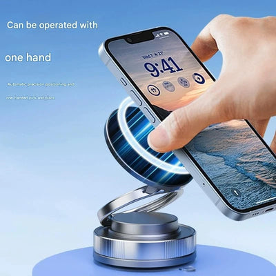 360 Vacuum Strong Magnetic Phone Holder Suction Cup Car Desk Wall Stand Foldable