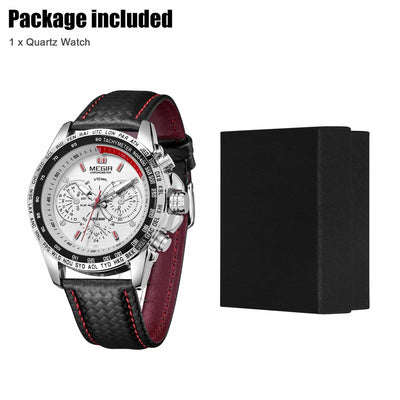 Waterproof Durable MEGIR Men's Stainless Steel Analog Sports Quartz Wrist Watch